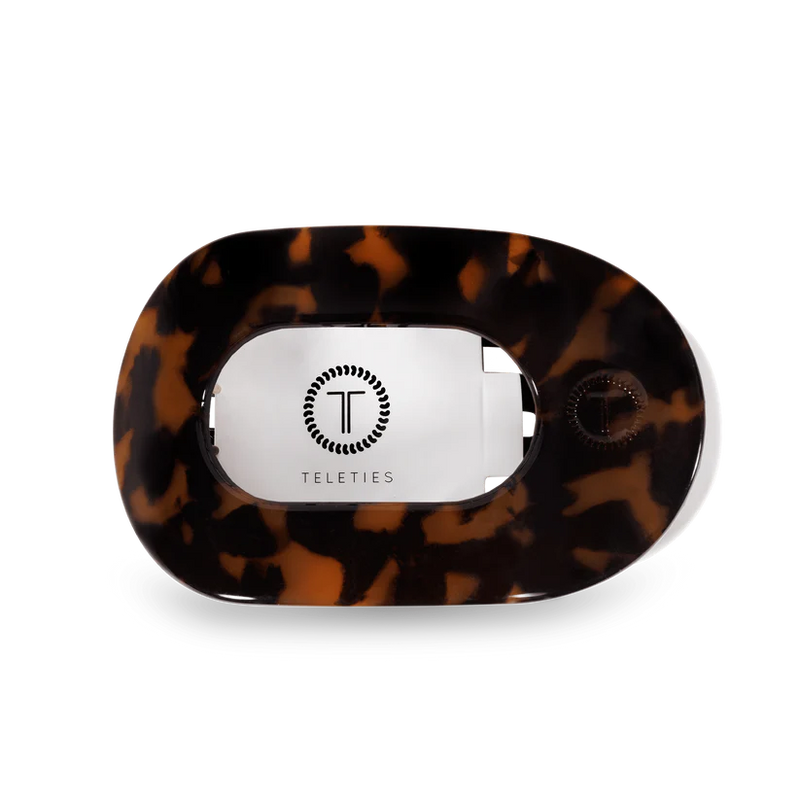 Tortoise Medium Flat Round Teleties Clip