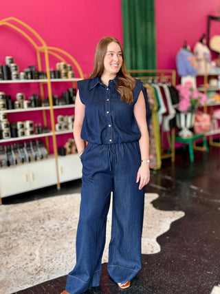 Dark Denim Wide Leg Pants