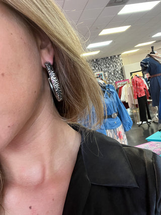 Silver Scroll Large Hoop Earrings