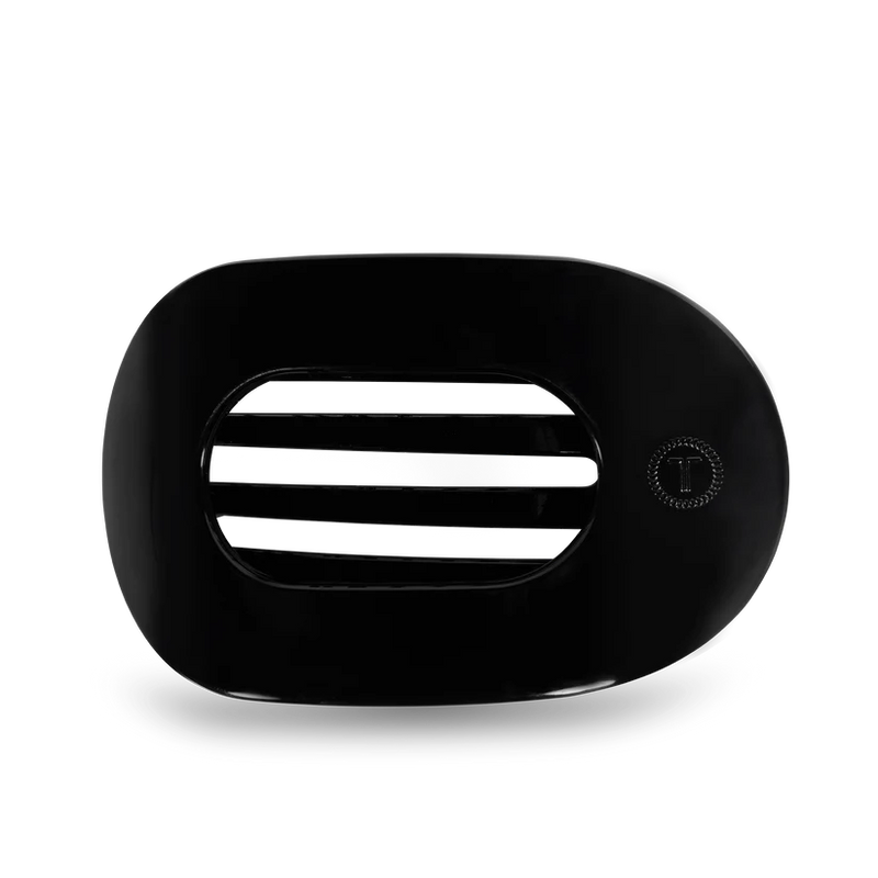 Jet Black Large Flat Round Teleties Clip