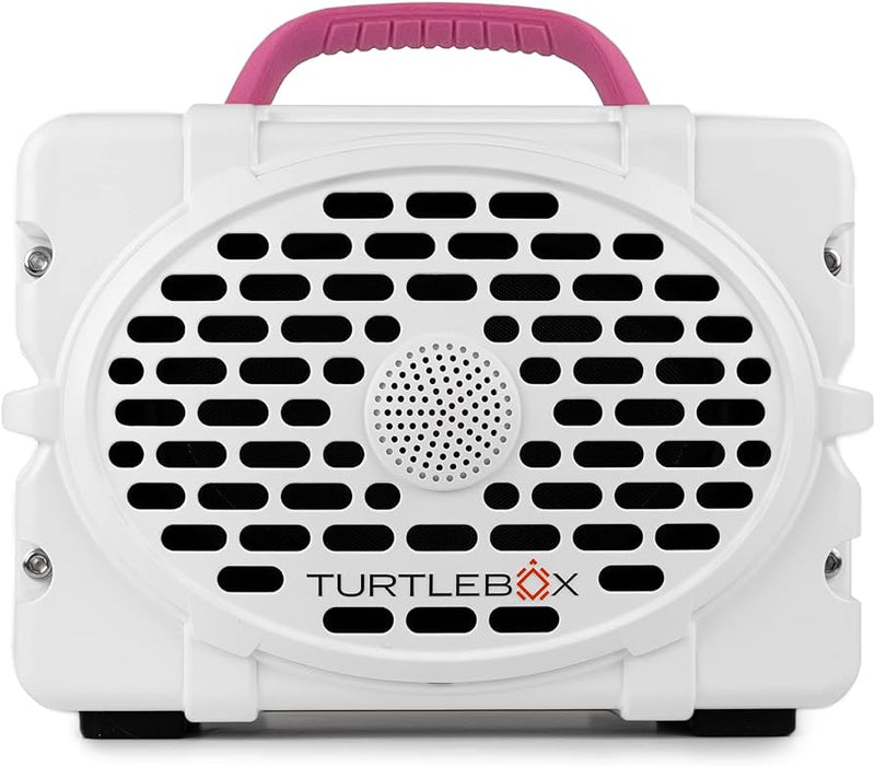 White W/Pink Handle Turtlebox Speaker