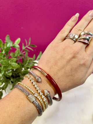 Maroon & Gold Color Block Bangle