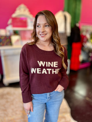 Wine Weather Maroon Sweater