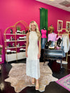 Ivory Lace Mock Neck Dress
