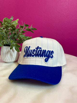 Mustangs Blue Pin Striped Baseball Hat