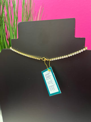 Gold Plated Butterfly & Crystal Necklace