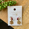 Maroon Huggie & Gold Texas A&M Earrings