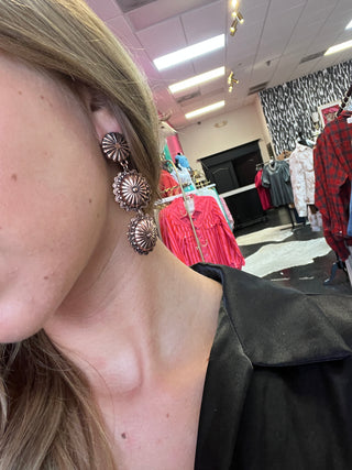 Bronze 3 Concho Dangle Earring