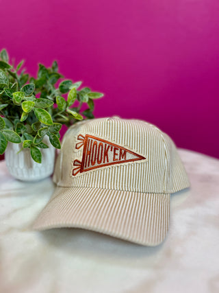 Hook'em Pennant Striped Baseball Hat