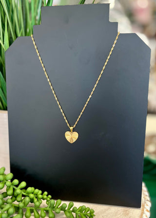 Gold Classic Sm Heart Necklace - Water Resistant