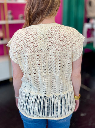 Vanilla Crochet Textured Top
