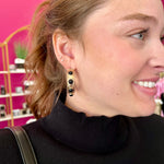 Gold & Black Stone Hoops