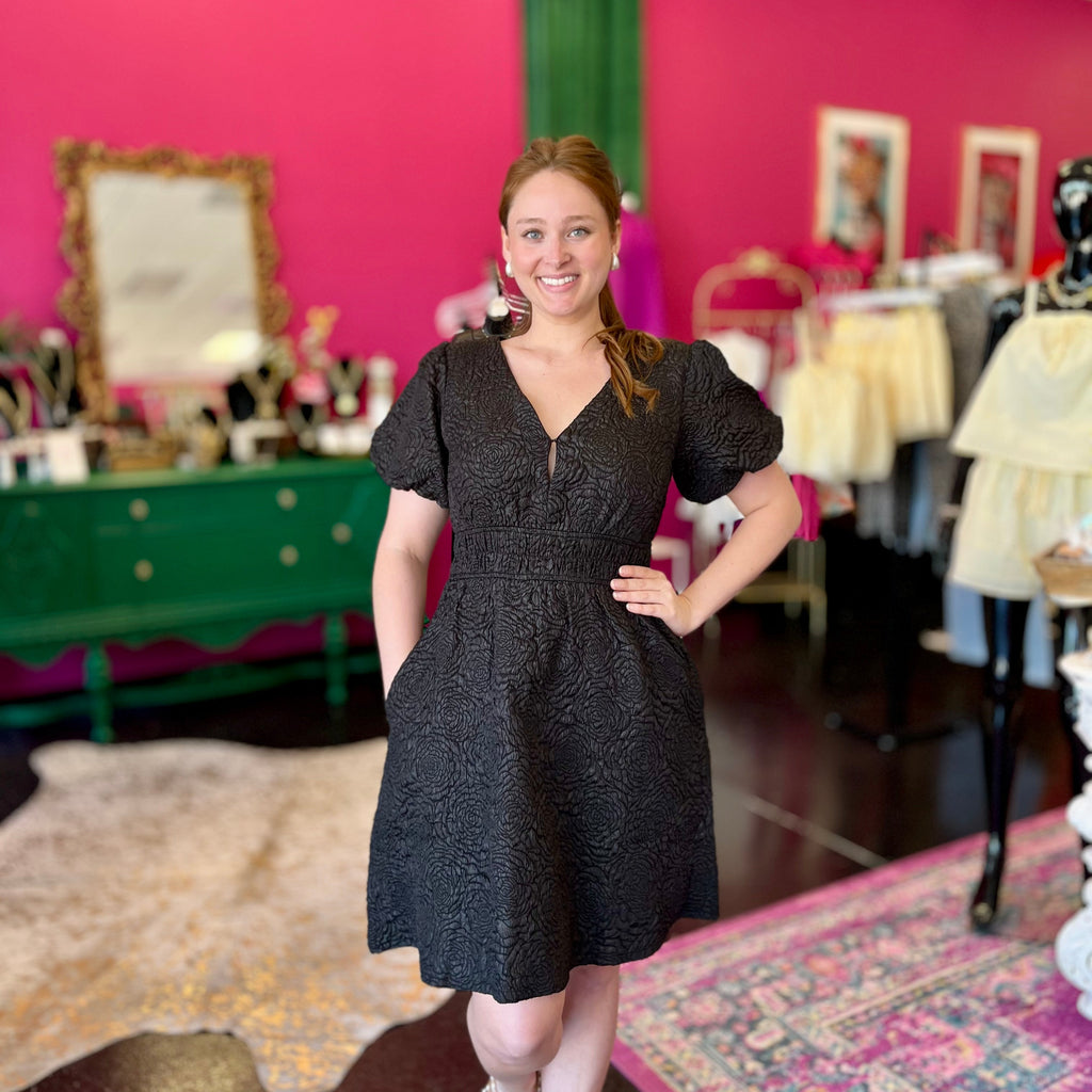 Black Floral Imprinted Dress