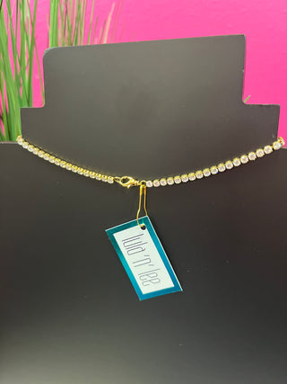 Gold Plated heart & Crystal Necklace