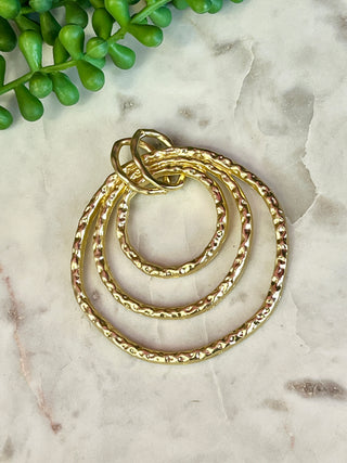 Gold Hammered Multi Circle Charm