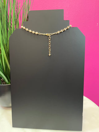 Tiny Pearl & Gold Necklace