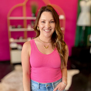 Pink Reversible Neckline Seamless Tank