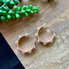 Gold & Pearl Stone Hoops