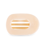 Almond Beige Large Flat Round Teleties Clip