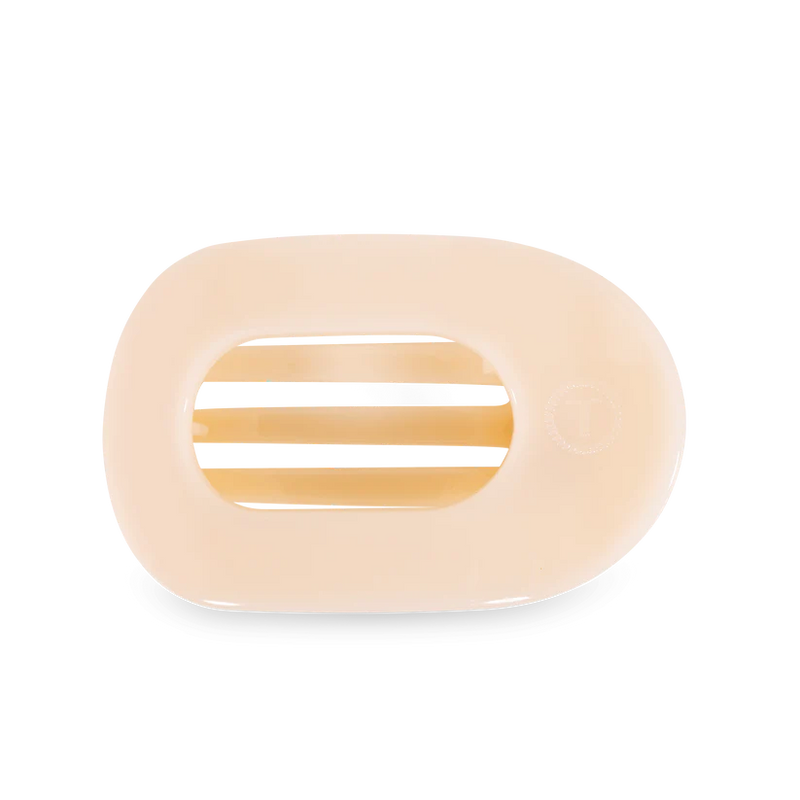 Almond Beige Large Flat Round Teleties Clip