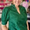Emerald Green Floral Embroidery Top