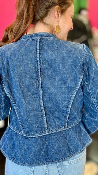 Dark Denim Quilted Jacket
