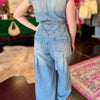 Washed Denim Wide Leg Jumpsuit