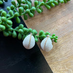White Crystal Wide Sm Hoop Earrings