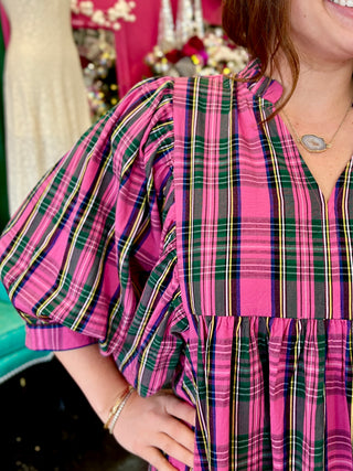 Shipley Pink Plaid Dress
