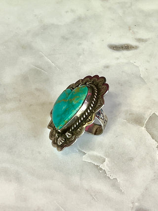 Authentic Turquoise Heart Ring