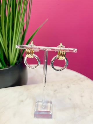 Mixed Metal Doorknocker Earrings