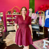 Maroon Smocked Waist Dress