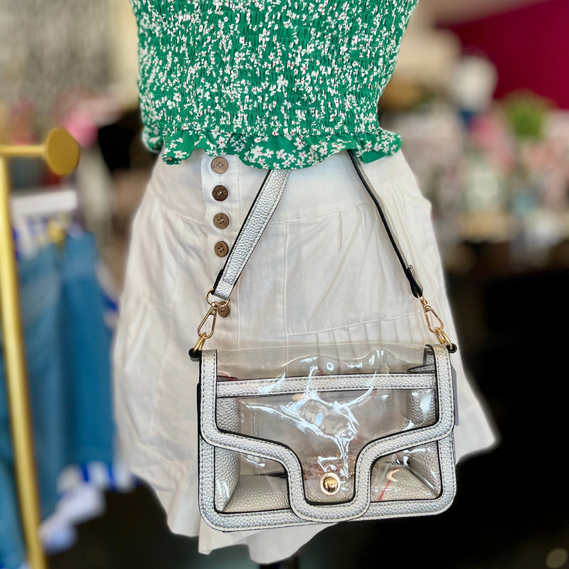 Silver & Clear Rectangle Purse