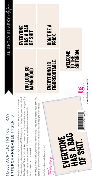 Slightly Snarky Trinket Tray Inserts