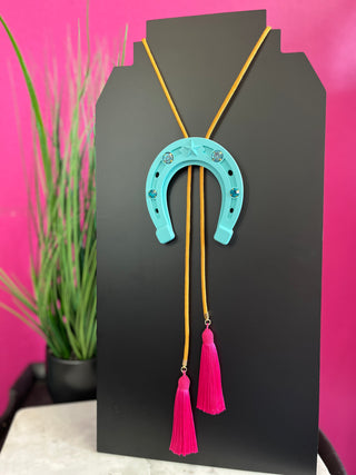 Turquoise Large Horseshoe Bolo