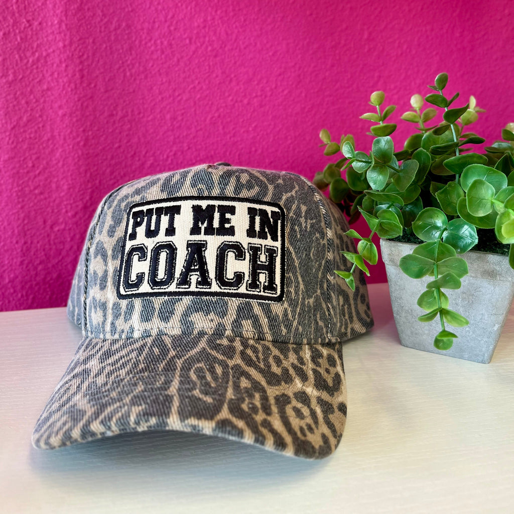 Put Me in Coach Leopard Baseball Hat