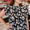 Cannon Black & Ivory Floral Printed Dress