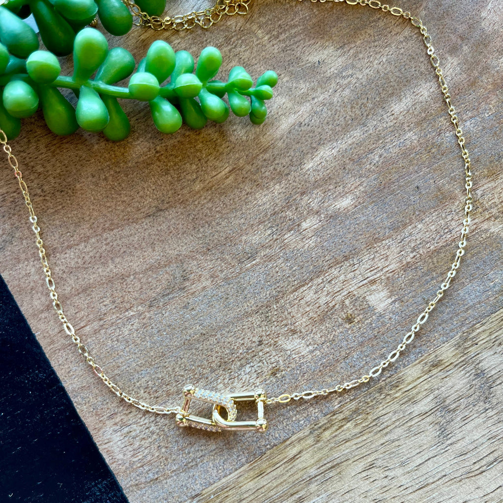 Gold & Crystal 2 Link Necklace