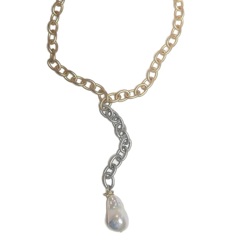 LJ Gretta 2Tone & Pearl Necklace