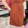 Rust Front Zip Dress