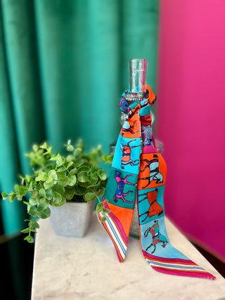 Pink & Orange Horse Twilly