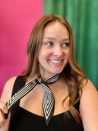 Black with White Striped Twilly