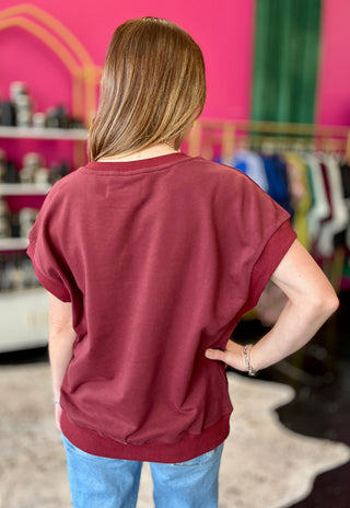 Maroon & White Gameday Shortsleeve Top
