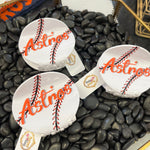 Astros White Baseball Hair Clip
