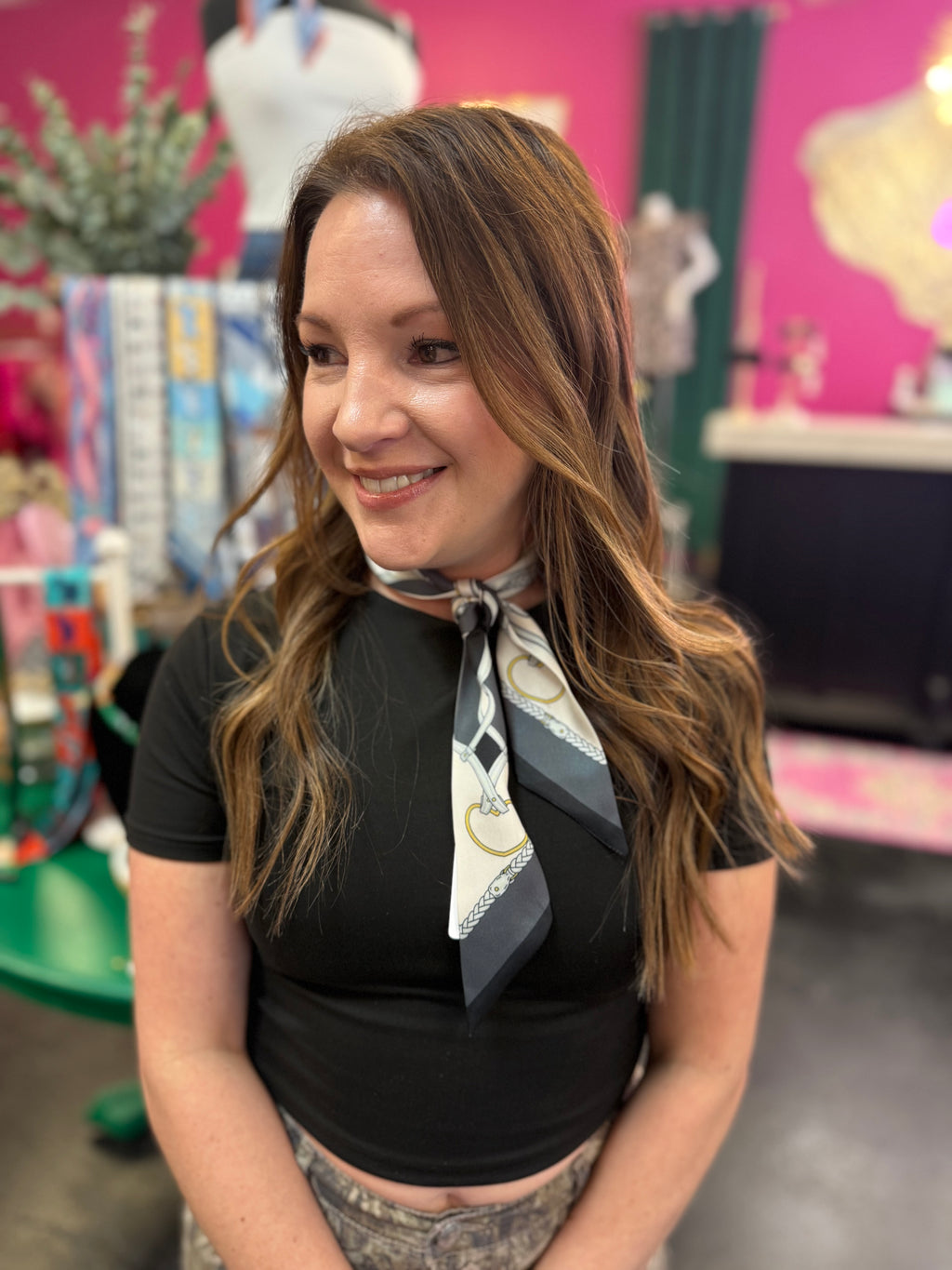 Black & Ivory Braid Twilly