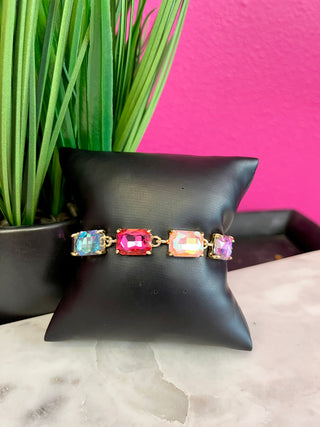 Too Chic Rectangle Multi Iridescent Crystal Bracelet