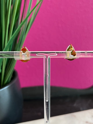 Avenn 18K Gold Emerald CZ Stud Earrings - Water Resistant