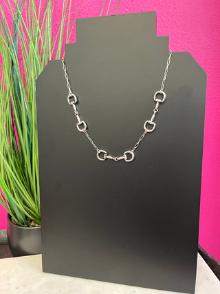 Silver 3 Horsebit Necklace
