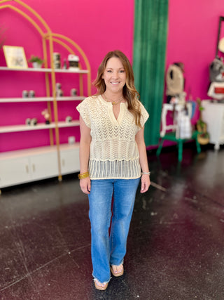 Vanilla Crochet Textured Top