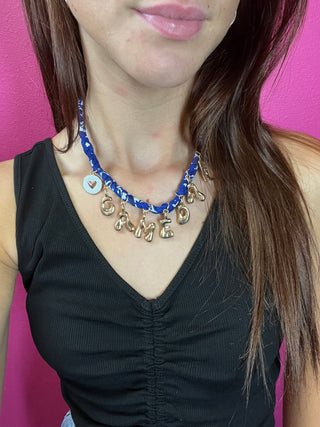 Royal Blue Bandana Gameday Necklace